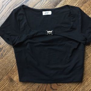 Tiger Most black stretch crop top